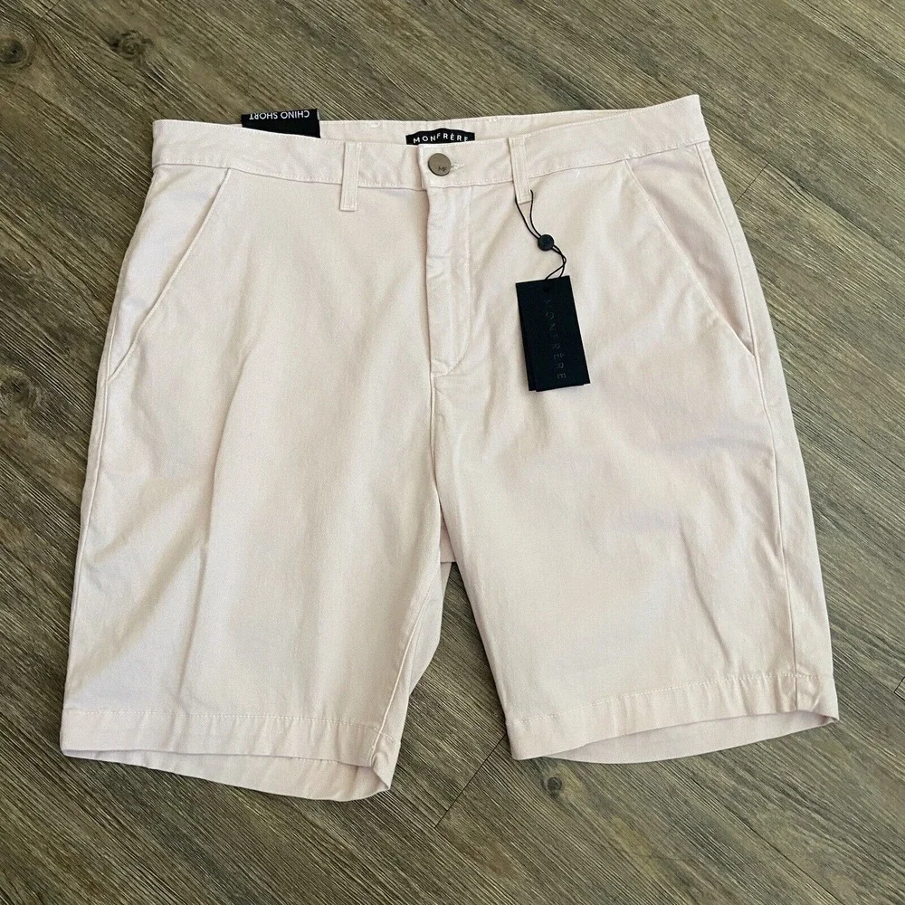 NWT Mens‎ Monfrere Cruise Pink Chino Shorts Size 38